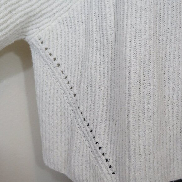 Rag & Bone size Large Sunny Cotton Hoodie Knit Pullover Sweater White Cropped - Picture 5 of 7
